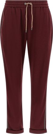 Brunello Cucinelli Maroon Regular Joggers Pants