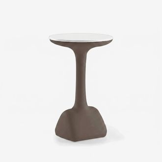 Plust Mesa Auxiliar Alta Redonda Para Taburetes 99 Cm Polietileno Dise&ntilde;o Armillaria T1 - Marr&oacute;n