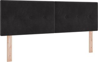 vidaXL Cabecero Con Luces De Tiras Led Negro 72 Cm Terciopelo Vidaxl