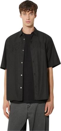 Undercover Shirt - Heren - Korte mouwen Overhemden - Zwart - L - Katoen - Overhemden