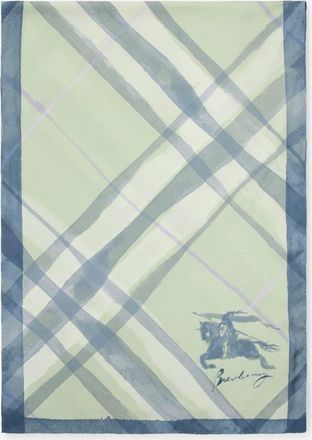Burberry Wide Watercolour Check Silk Scarf