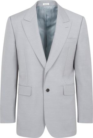 Alexander McQueen Grey Wool And Mohair Jacket-Uomo