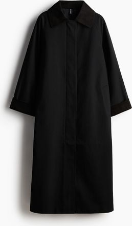 H&M Carcoat aus Baumwolltwill - Schwarz