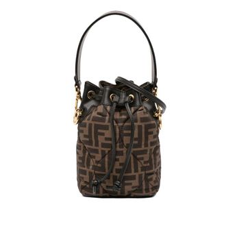 Fendi Pre-owned Fendi Mini Quilted Silk FF 1974 Mon Tresor Bucket Bag Ladies 8BS010 AKBB 228-3260