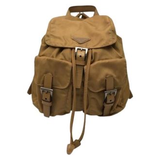 Prada Pre-owned Backpacks, female, Brown, Size: ONE SIZE Pre-owned Nylon backpacks
