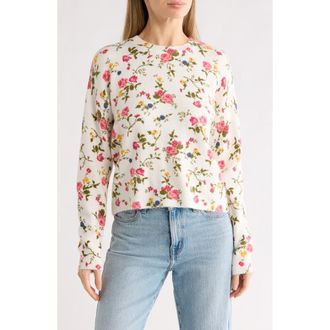 CeCe by Cynthia Steffe Floral Long Sleeve Crewneck Sweater in Rose Fuchsia at Nordstrom Rack, Size X-Large