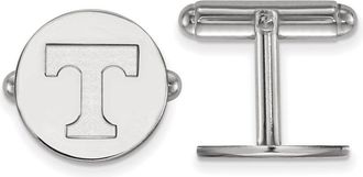 Diamond2Deal Sterling Silver Rhodium-plated Tennessee Letter T Cuff Links