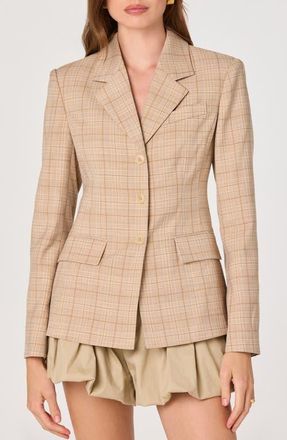 ASTR the Label Valor Plaid Blazer in Tan Plaid at Nordstrom, Size X-Small