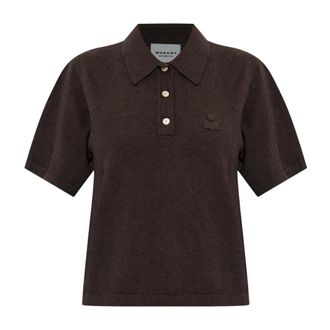 Isabel Marant Althea Polo - Dames - Tops - Bruin - Maat: M Katoen