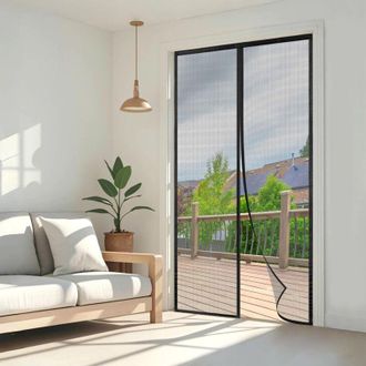 OEM Mosquitera 120x210cm Mosquitera Para Puerta, Sin Perforaciones, Con Cierre Autom&aacute;tico, Color Negro