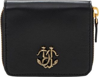 Roberto Cavalli Stijlvolle Zip Around Portemonnee - Dames - Portefeuilles - Zwart - ONE Size - Leer - Accessoires