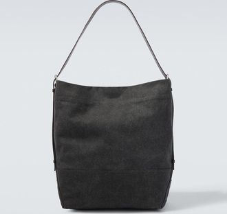 Christophe Lemaire Borsa Belted in canvas con pelle