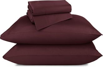 California Design Den Hotel Luxe 800 Thread Count 100% Cotton Sateen Sheet Set in Red Wine at Nordstrom, Size Queen