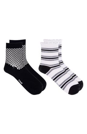 K. Bell Socks Assorted 2-Pack Cotton Blend Crew Socks in Asst at Nordstrom, Size 9