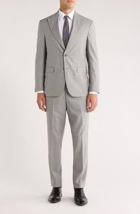 Jack Victor Marcus Peak Lapel Wool & Cotton Blend Suit in Light Grey at Nordstrom Rack, Size 40 Long
