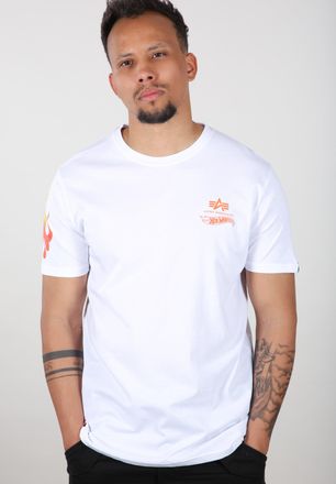Alpha Industries T-Shirt ALPHA INDUSTRIES Flame T-Shirt, Herren, Gr. XXL, weiss (wei&szlig;), Obermaterial: 100% Baumwolle, Shirts T-Shirt