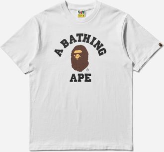 A Bathing Ape Men s College T-Shirt White