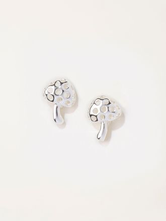 Fat Face FatFace Toadstool Stud Earrings in Silver Tone