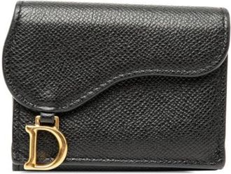 Dior Pre-owned Wallets, female, Black, Size: ONE SIZE Pre-owned Leather Flap Wallet