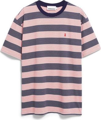 Armedangels Maarkos Multi Stripes T-Shirt f&uuml;r Herren | rosa