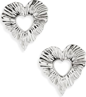 Miranda Frye Amour Heart Drop Earrings in Silver at Nordstrom