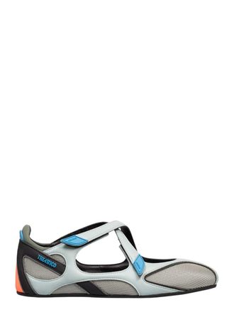 The Attico Blue Floor 01 Logo Combination Ballet Flats