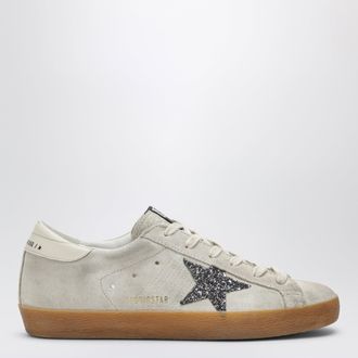 Golden Goose Sneakers Super-star color perla con stella glitter