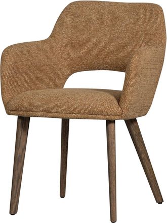 De Eekhoorn Hochwertiger Armlehnstuhl Muratto, Eichenholz Dunkelbraun/Mustard