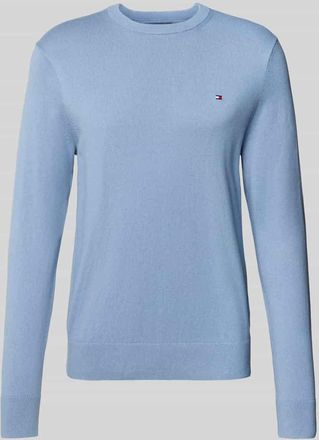 Tommy Hilfiger Regular Fit Strickpullover aus Baumwoll-Kaschmir-Mix in Jeansblau, Größe XXXL