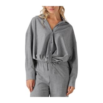Amaya Amsterdam Dames, Blouses & Shirts, Grijs, Maat: L Viscose