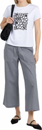 Elliott Lauren Gingham Patch Pocket Pull-On Pants In Black/white