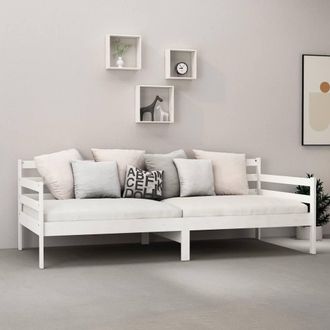 Berkfield Home Sturdy Day Bed White Solid Pinewood 90x200 cm