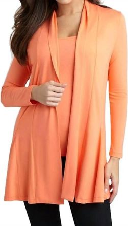 Angel Draped Long Cardigan In Peach