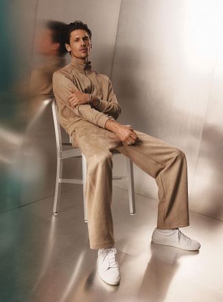 Le 31 Mens Faux-suede pant