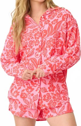 PJ Salvage Bali Bay Long Sleeve Shirt In Sorbet