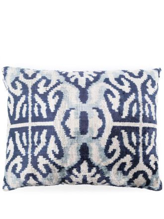 Les-Ottomans jacquard silk velvet cushion - unisex - Polyester/Silk - One Size - Neutrals