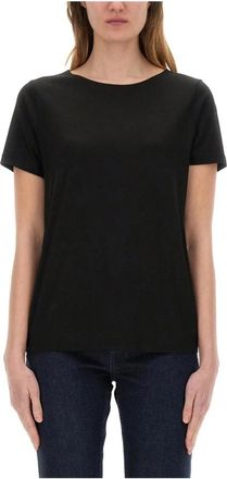 Fay T-shirt met bootshals - Dames - T-shirts - Zwart - S - Tops