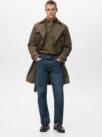 Mango Camicia 100% cotone regular-fit tasca marrone medio - Uomo - XXL - MANGO MAN