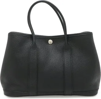 Herm&egrave;s Black Negonda Leather Handbag Tote Bag (Pre-Owned)
