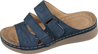 Generic Womens Mules with Heel Orthopaedic Shoes Womens Slippers Slides Summer Comfortable Sandals Peep Toe Summer Shoes Platform Beach Shoes Non-Slip Slipper