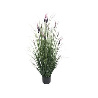 Mobili Rebecca Planta Artificial Lavanda Rebecca Mobili Kaelis 120x70x70 Cm Pvc Pe Metal Cemento, Verde Marr&oacute;n