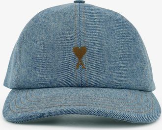 Ami Cappello in blue denim con logo ricamato - AMI PARIS - gender_Man
