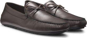 BOSS Bow-trim driver moccasins in leather