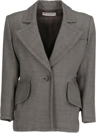 Saint Laurent 1980 single-breasted wool blazer - women - Wool/Acetate - 40 - Grey