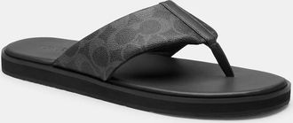 Coach Flip Flop In Signature Canvas