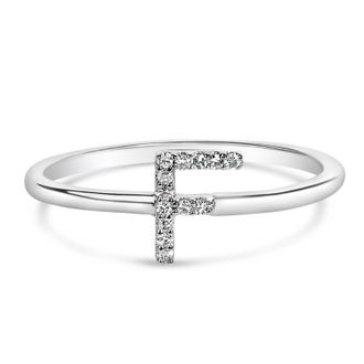 House of Brilliance 10K Gold Diamond Accent Initial A-Z Ring
