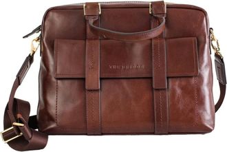 The Bridge Tassen, Heren, Bruin, ONE Size, Leer, Bruin Leren Schoudertas met Rits