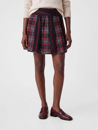 Vivienne Westwood Minigonna a pieghe in lana tartan a vita alta