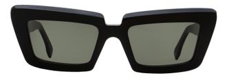 Retro Superfuture Coccodrillo Oversized Acetate Sunglasses - Black