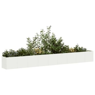 Berkfield Home Planter White 360x40x40 cm Cold-rolled Steel | Size: 360 x 40 x 40 cm